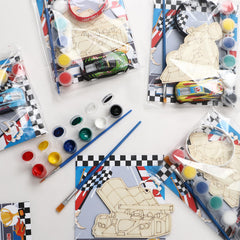 SNLN race car party favors for gifts and activities.