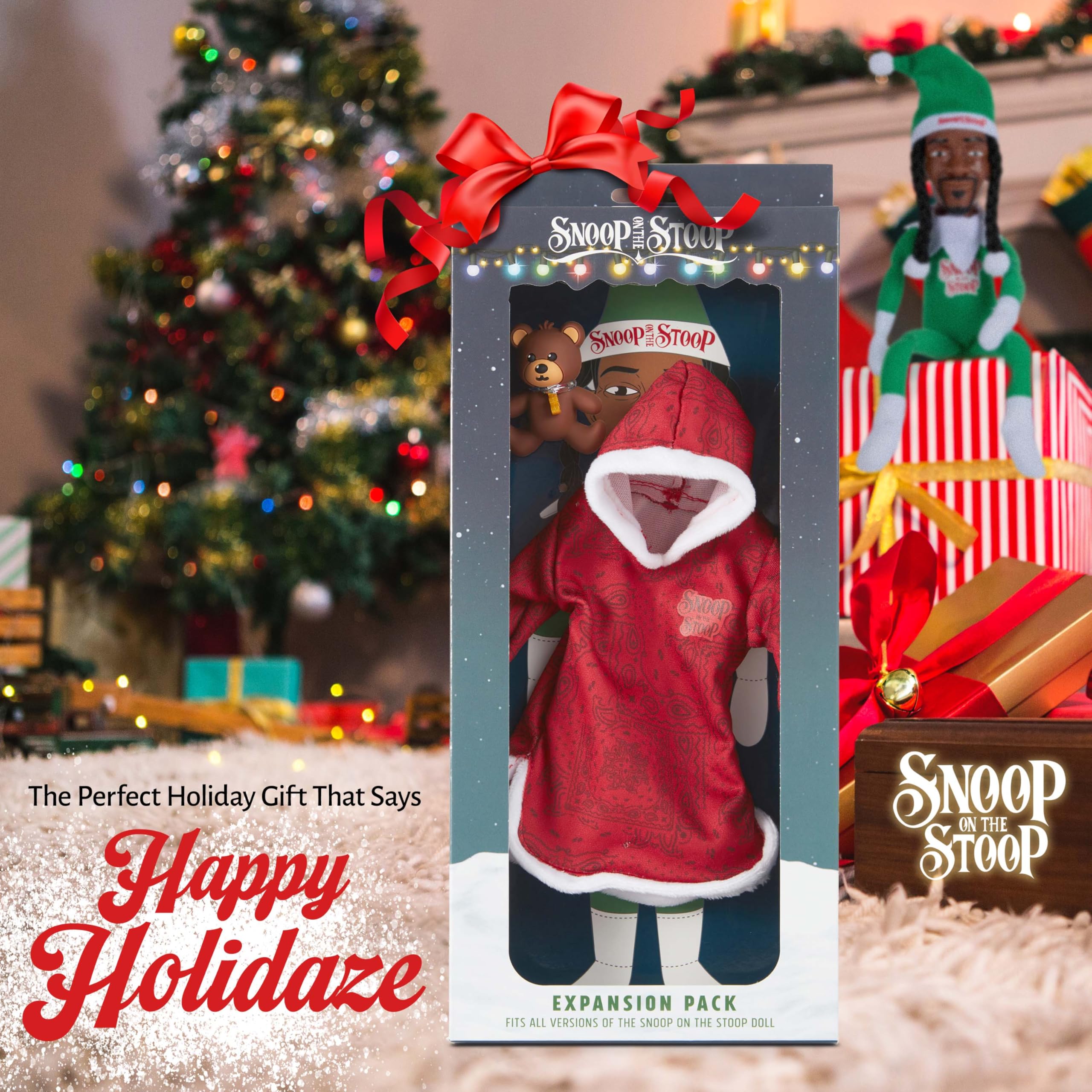 Snoop Dogg Pajama festive display setup creates a playful decor focal point.