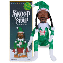 Snoop on a Stoop elf doll with festive bling for a standout holiday display