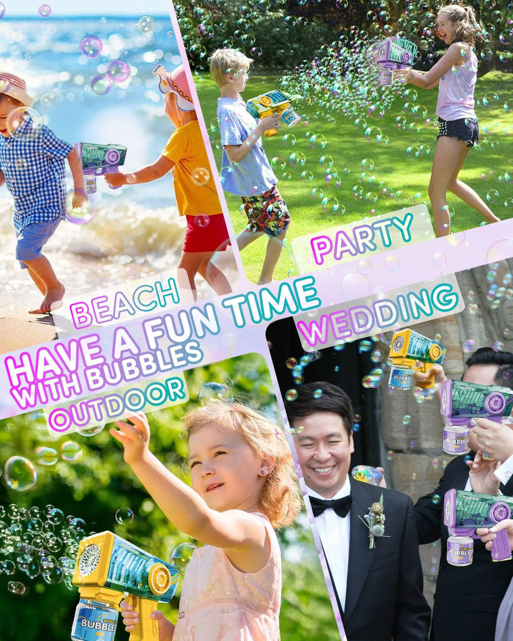 Snowalva Bubble Gun set designed for kids' celebrations and play