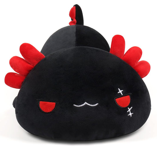 Snowolf Axolotl Plush 12-inch side view showing durable stitching and kid friendly materials.