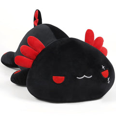 SNOWOLF black axolotl plush pillow in 12-inch size, soft cuddle buddy.