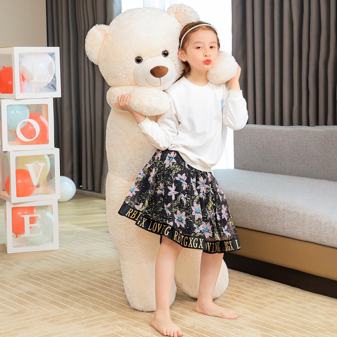 SNOWOLF decorative plush teddy bear adding cozy charm to a room.