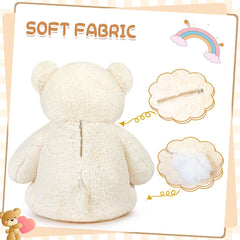 SNOWOLF fluffy teddy bear in decorative gift box for celebrations.