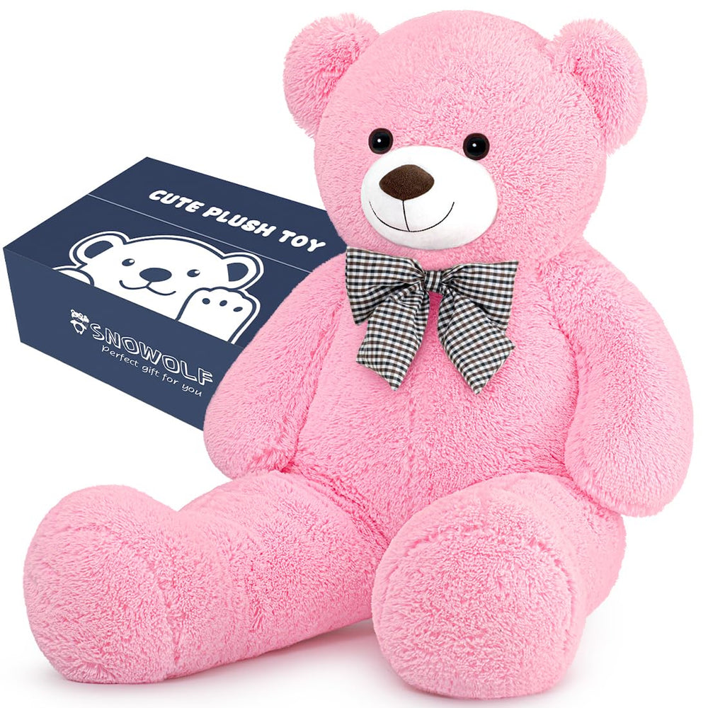 Snowolf Giant Pink Teddy Bear 47in plush offers cozy comfort and a striking room presence.