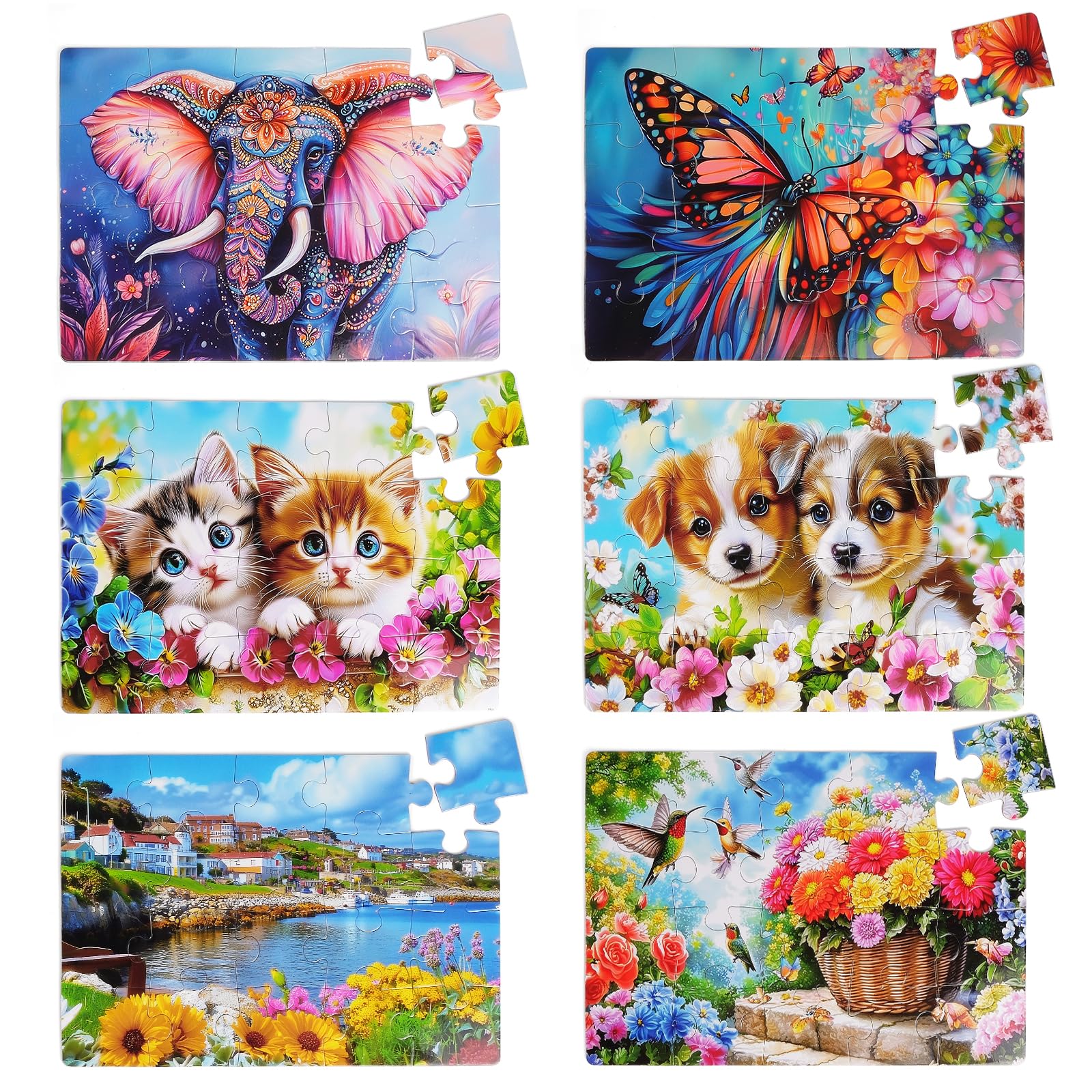 snspolt animal puzzles 20-piece seniors set with easy grip for gentle cognitive engagement
