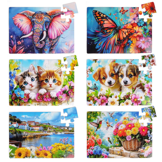 snspolt animal puzzles 20-piece seniors set with easy grip for gentle cognitive engagement
