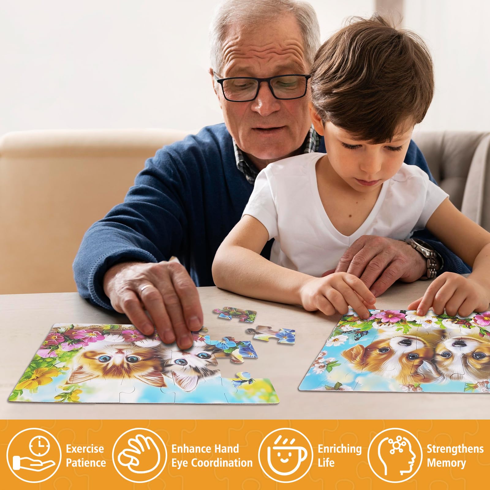 snspolt large-piece seniors puzzle emphasizes simple handling and focus