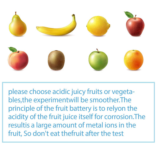 Sntieecr fruit battery kit clock and LEDs showcased for interactive experiments