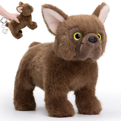 SnugBibble farting dog plush front view shows cute design and prank-ready fun.