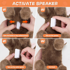 SnugBibble farting dog plush packaging shot hints at unboxing fun and social sharing.