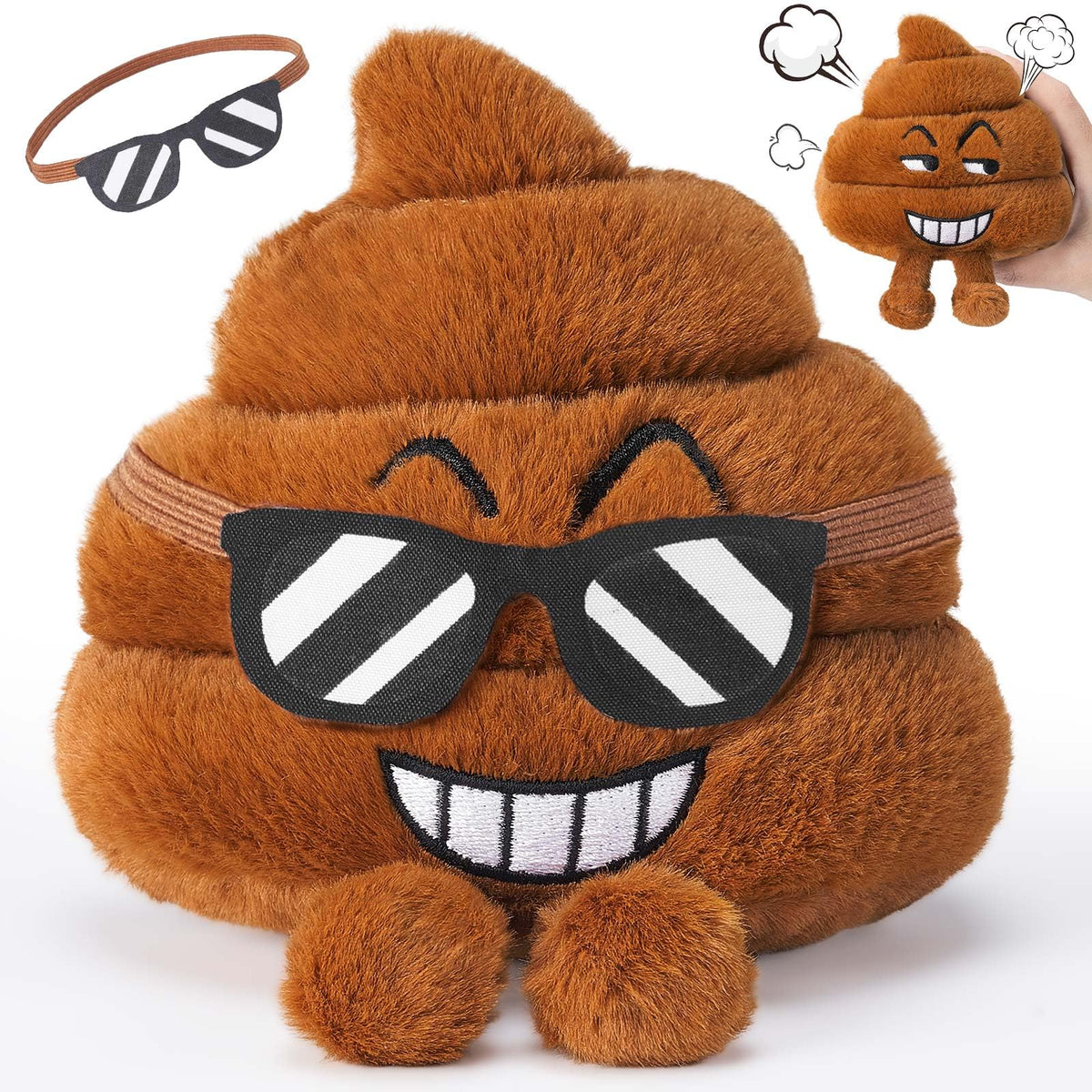 SnugBibble farting poop plush toy with soft fabric for cuddly fun and laughter.