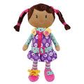 Snuggle Stuffs Sugar Snap doll shows zipper practice for dressing skills