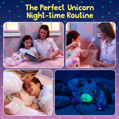 SNUGSHINE Machine washable unicorn plush for easy cleanup after adventures.