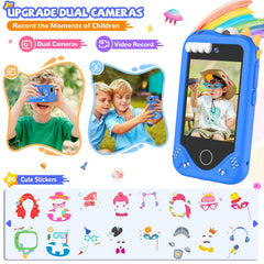 SNWIDA kids smart phone stores music and videos on 32 GB card.