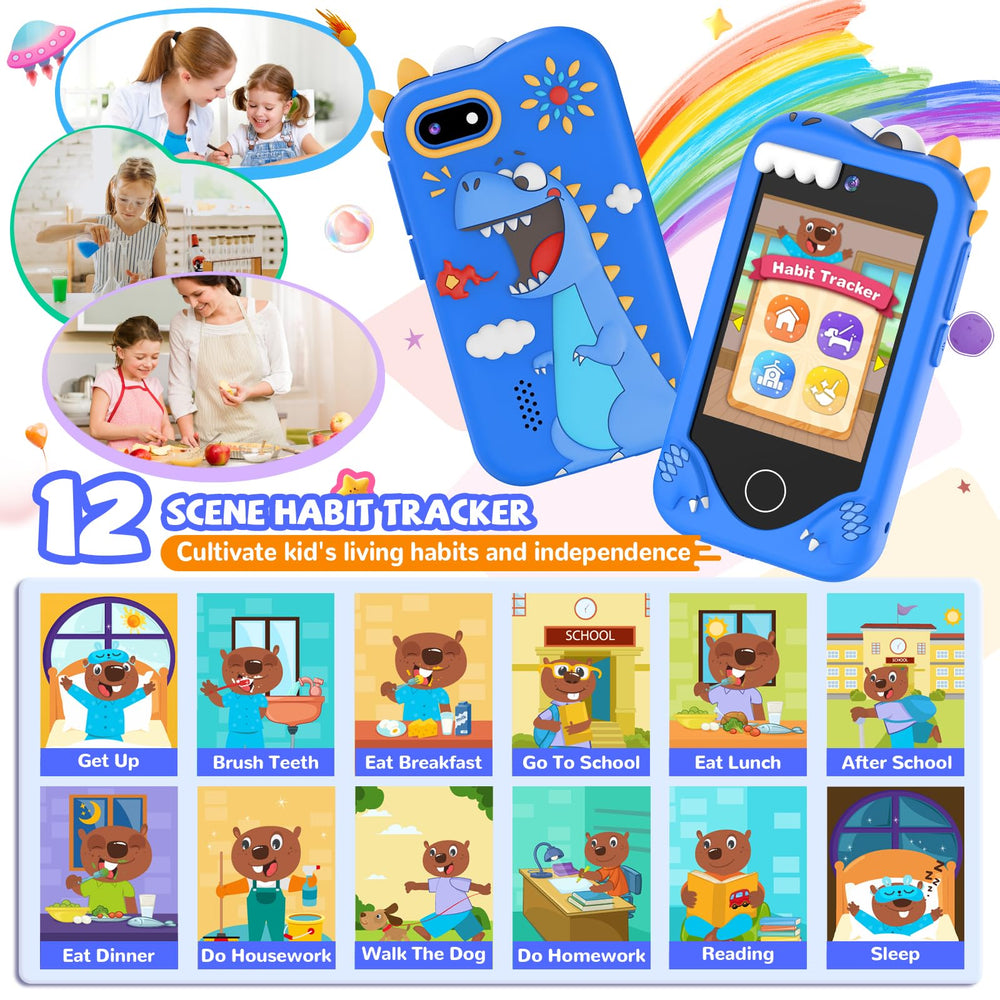 SNWIDA kids smart phone dual cameras enable creative photo moments.