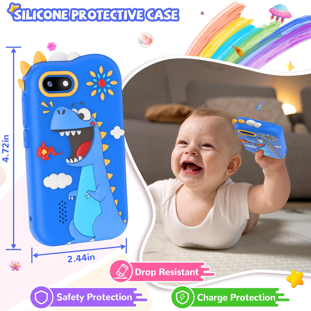 SNWIDA kids smart phone silicone case protects during playtime adventures.