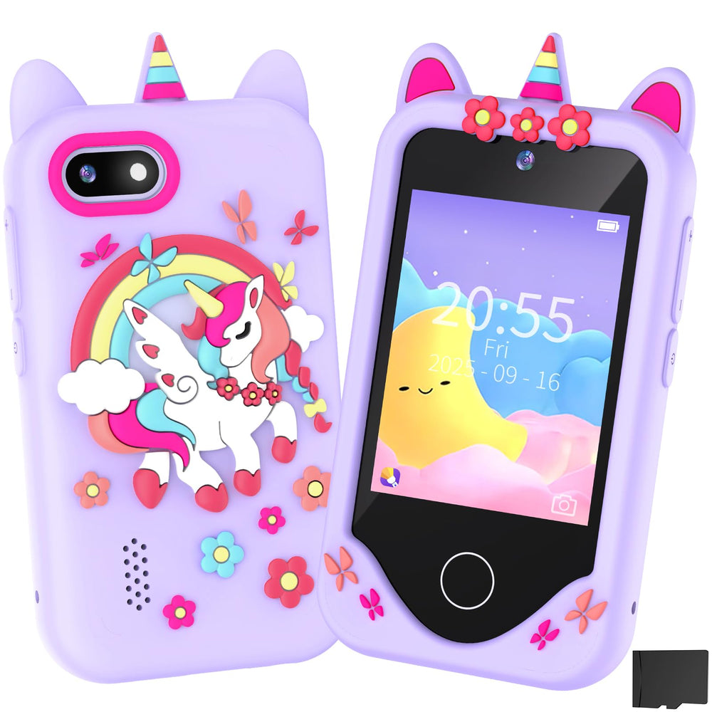 SNWIDA kids smartphone purple front view for safe play and learning