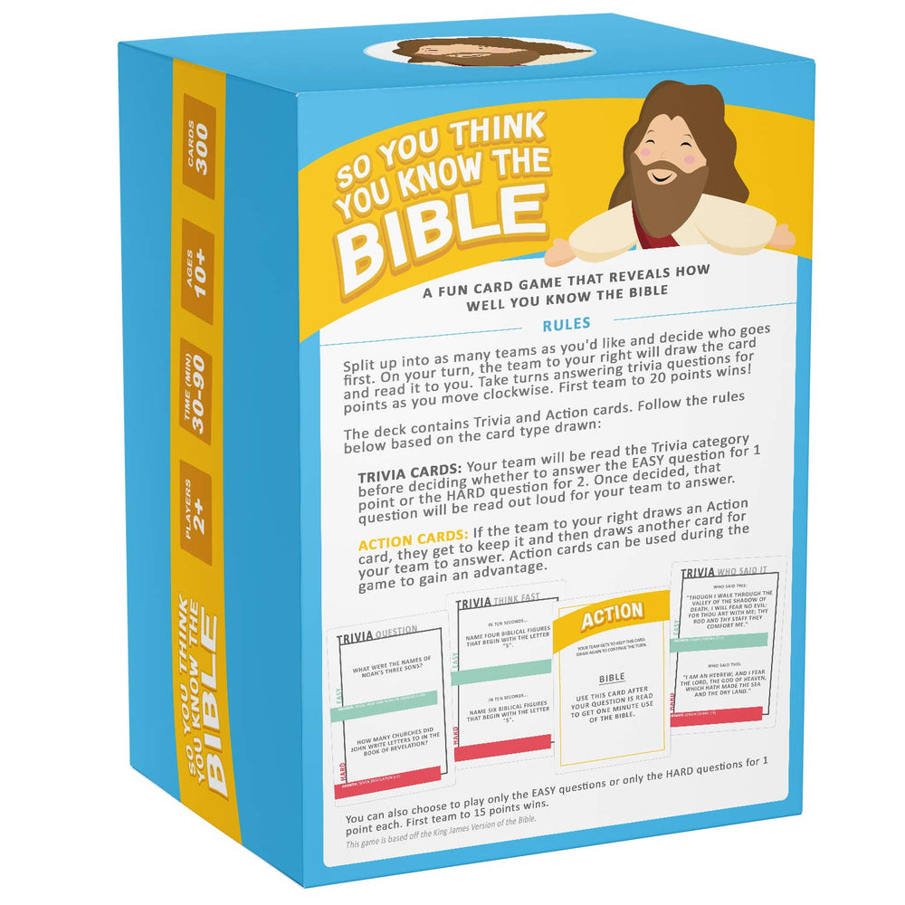 SO YOU THINK YOU KNOW THE BIBLE in a church or family gathering, fostering friendly competition.
