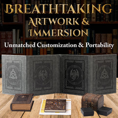 Soar Forge DM Screen features an embossed dragon center for immersive ambiance.