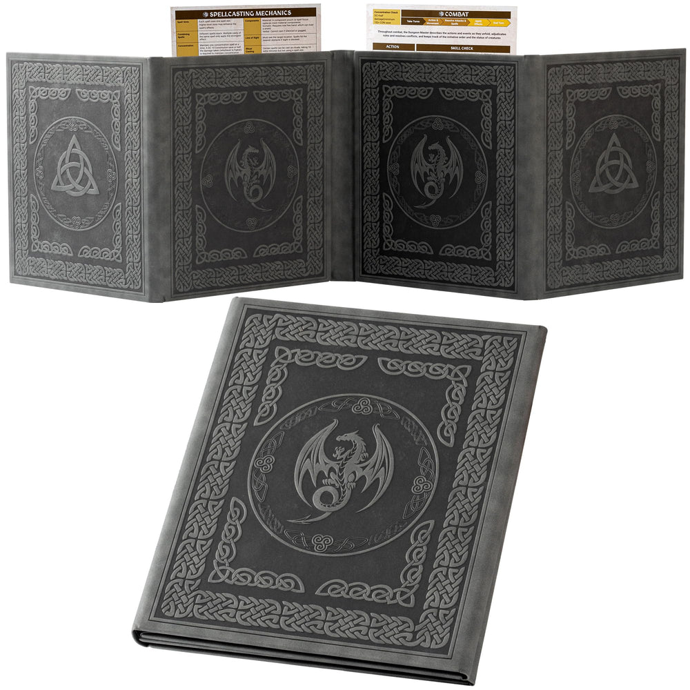 Soar Forge DM Screen with four wider panels for easy on-table notes.