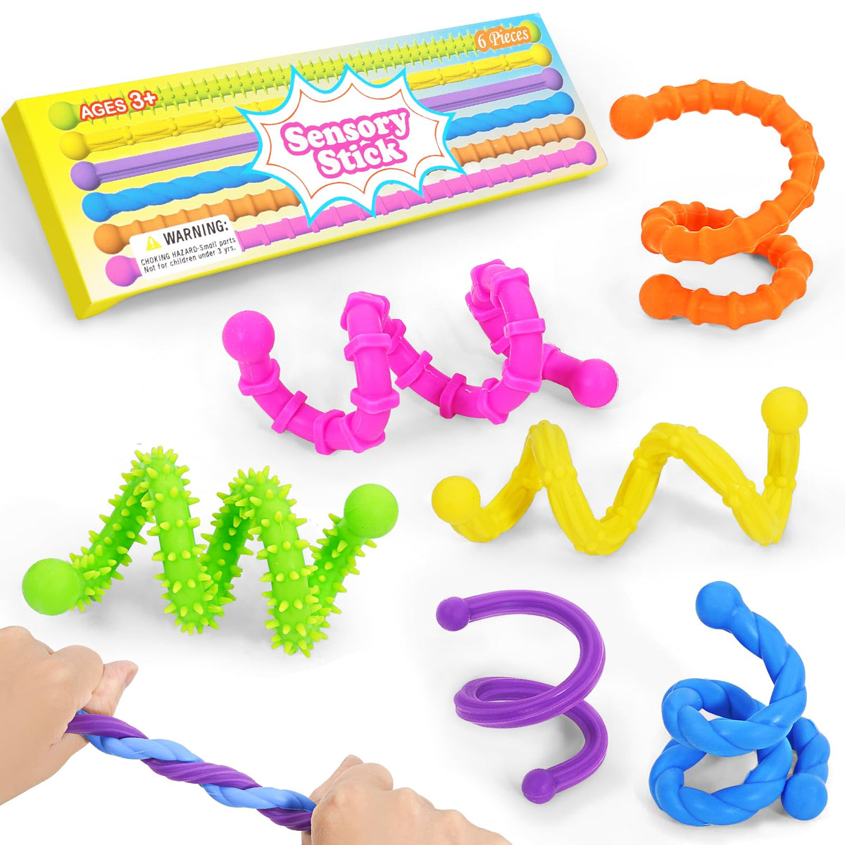 Soarly sensory fidget sticks feature swirl textures for classroom calm and focus.