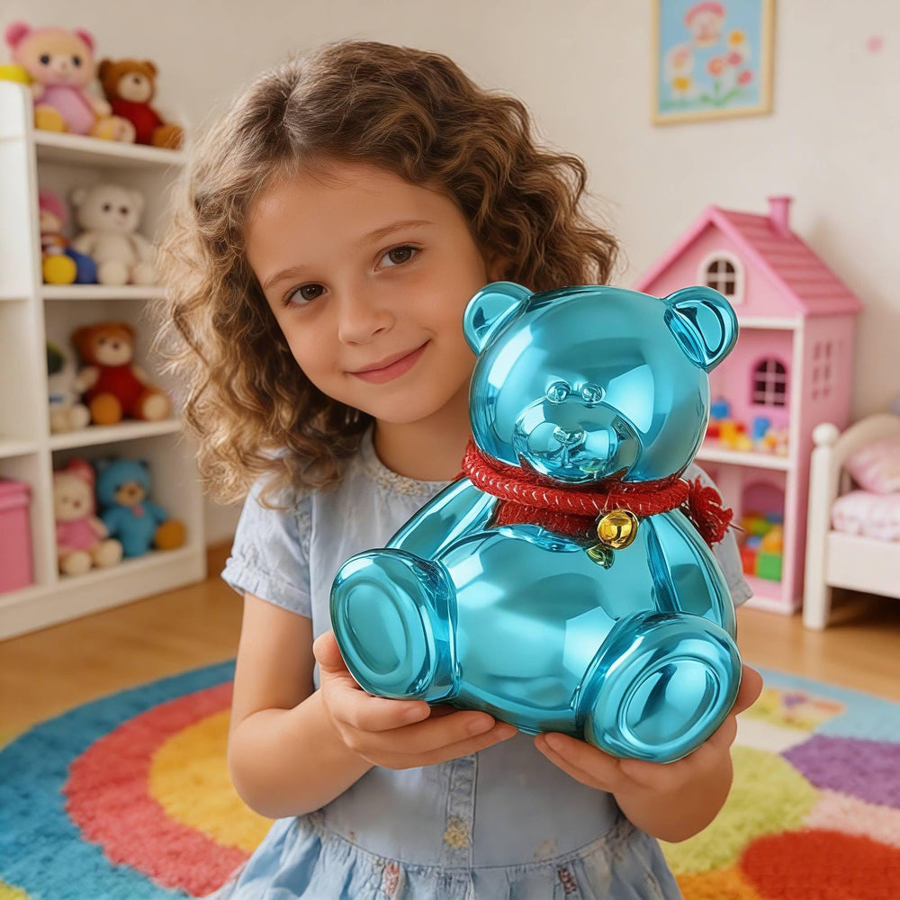 SOBEIT ceramic bear money bank with convenient top coin slot