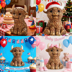 SOBEIT Highland Cow Piggy Bank gift-ready packaging supports thoughtful presents.