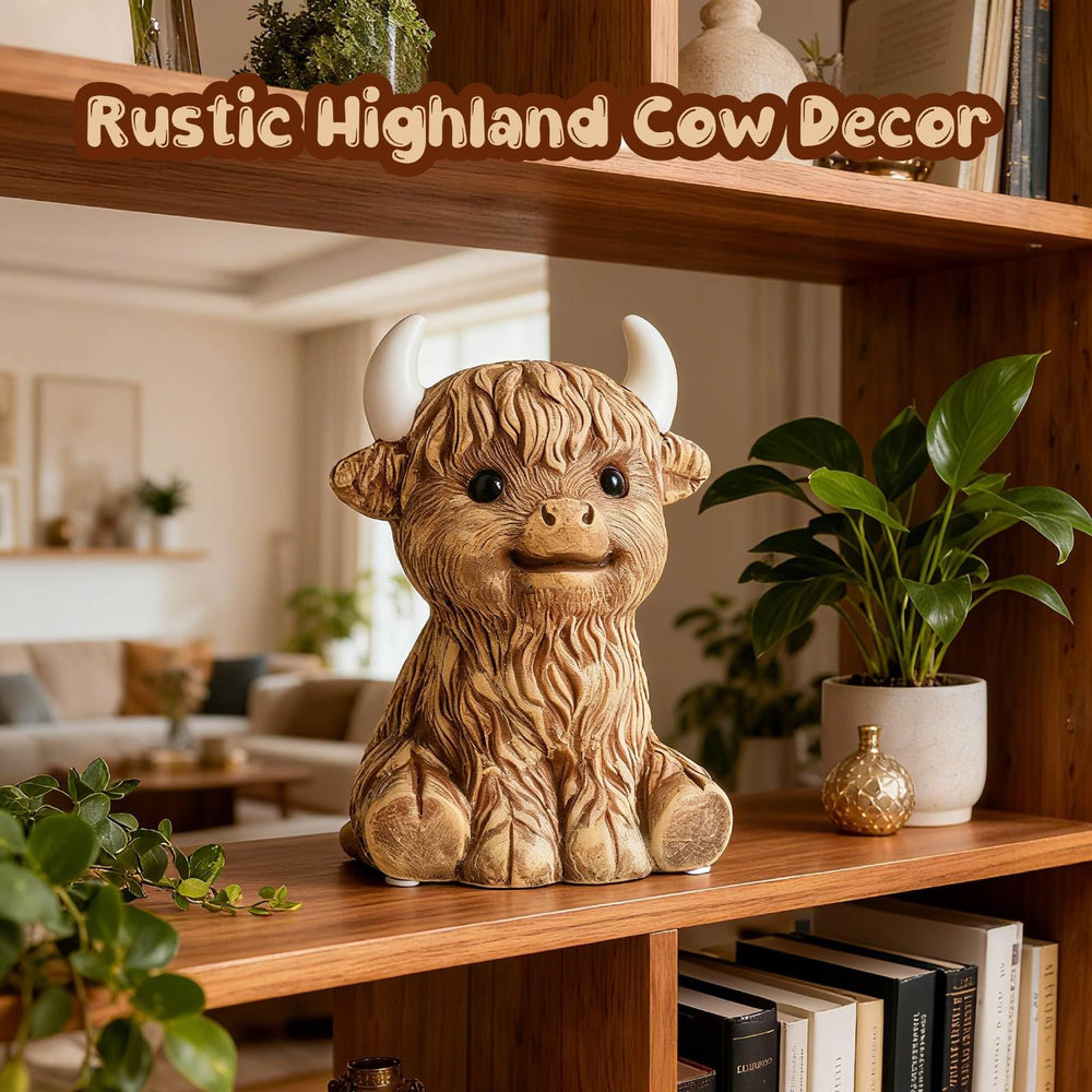 SOBEIT Highland Cow Piggy Bank kid-friendly design invites playful learning about saving.