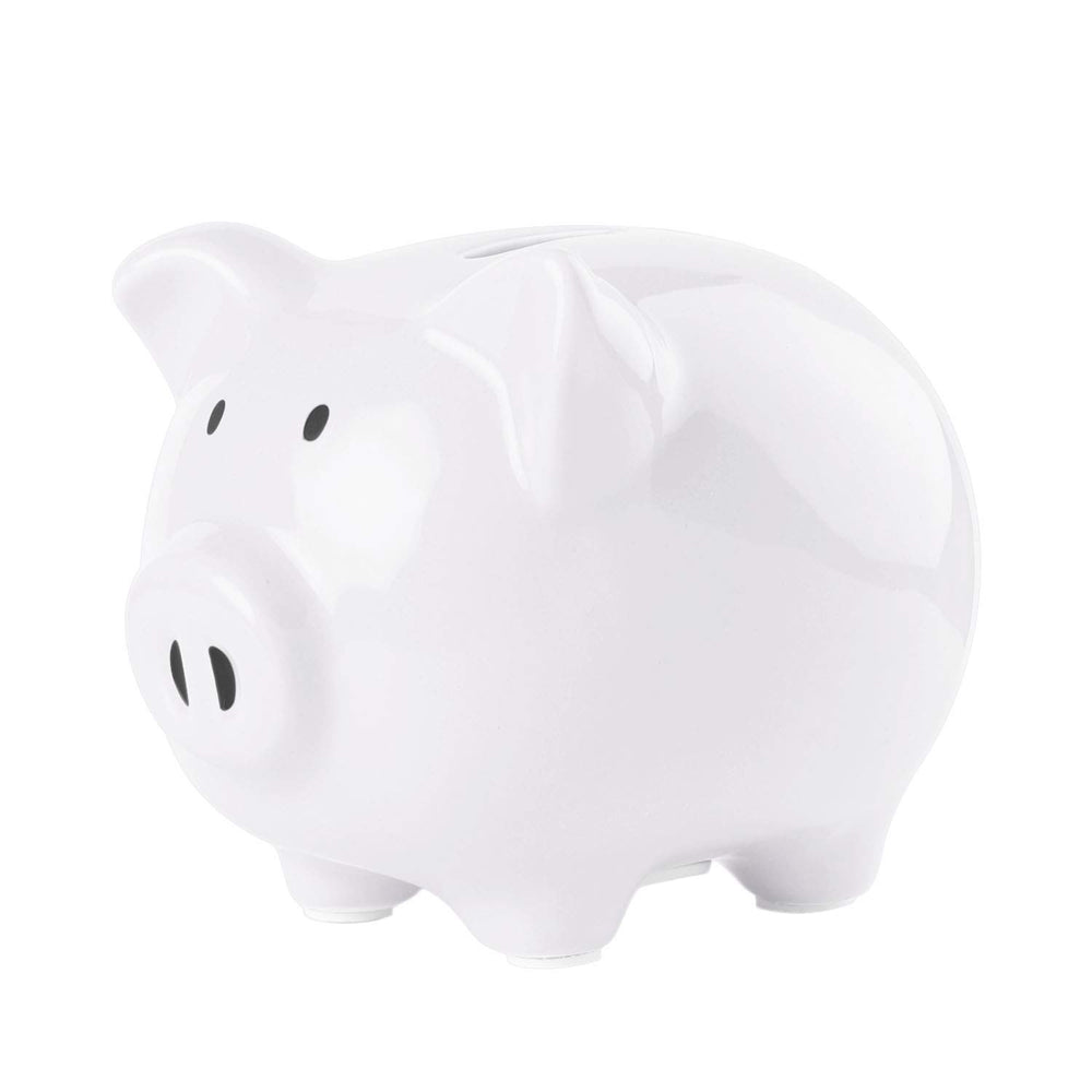SOBEIT glazed ceramic piggy bank with glossy finish for stylish kid-friendly savings.