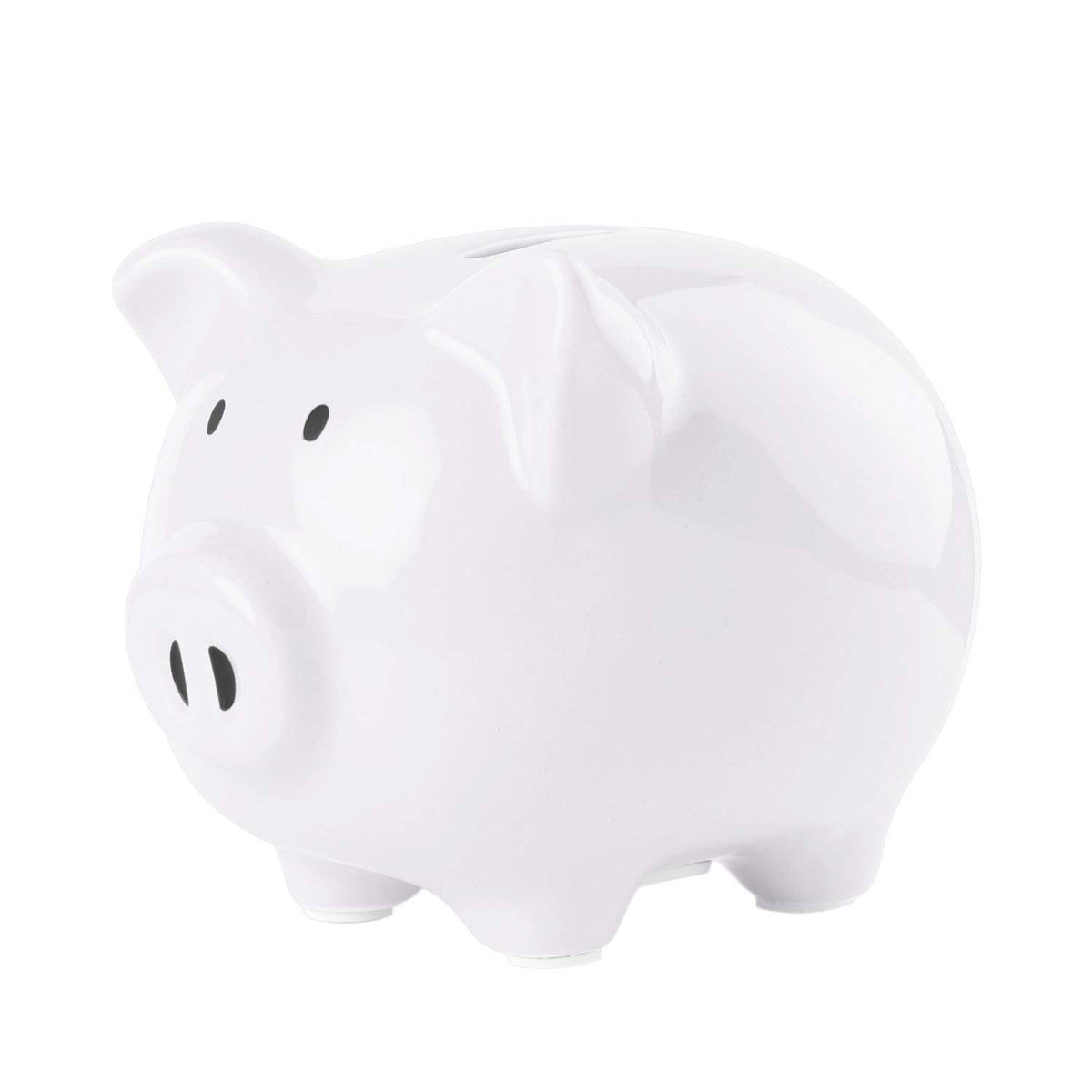 SOBEIT glazed ceramic piggy bank with glossy finish for stylish kid-friendly savings.