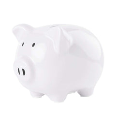 SOBEIT glazed ceramic piggy bank with glossy finish for stylish kid-friendly savings.