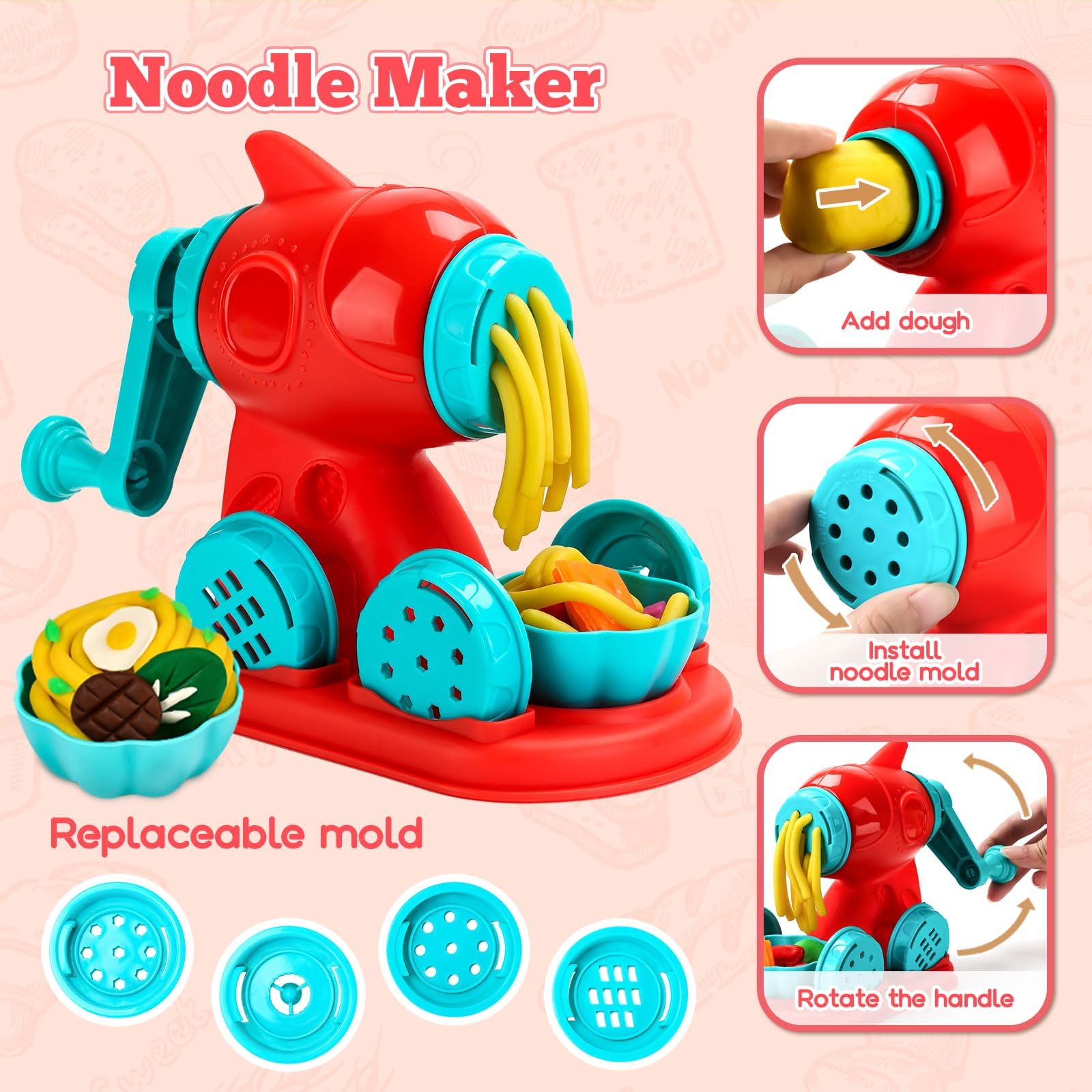SOCBTNSO dough set burger maker encourages hands-on role play and culinary imagination.