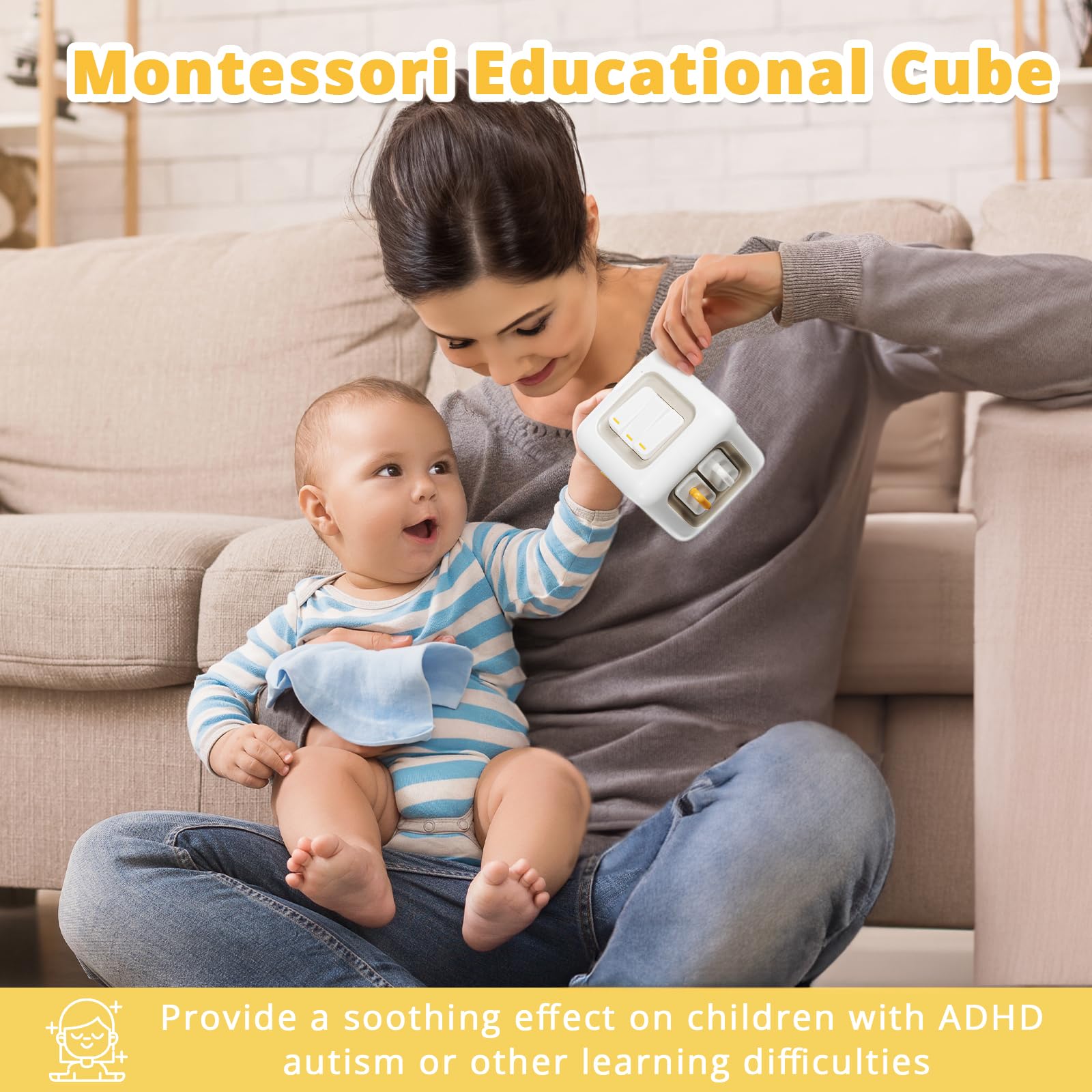 SOCBTNSO Busy Cube Montessori-inspired design supports focused, sensory play.
