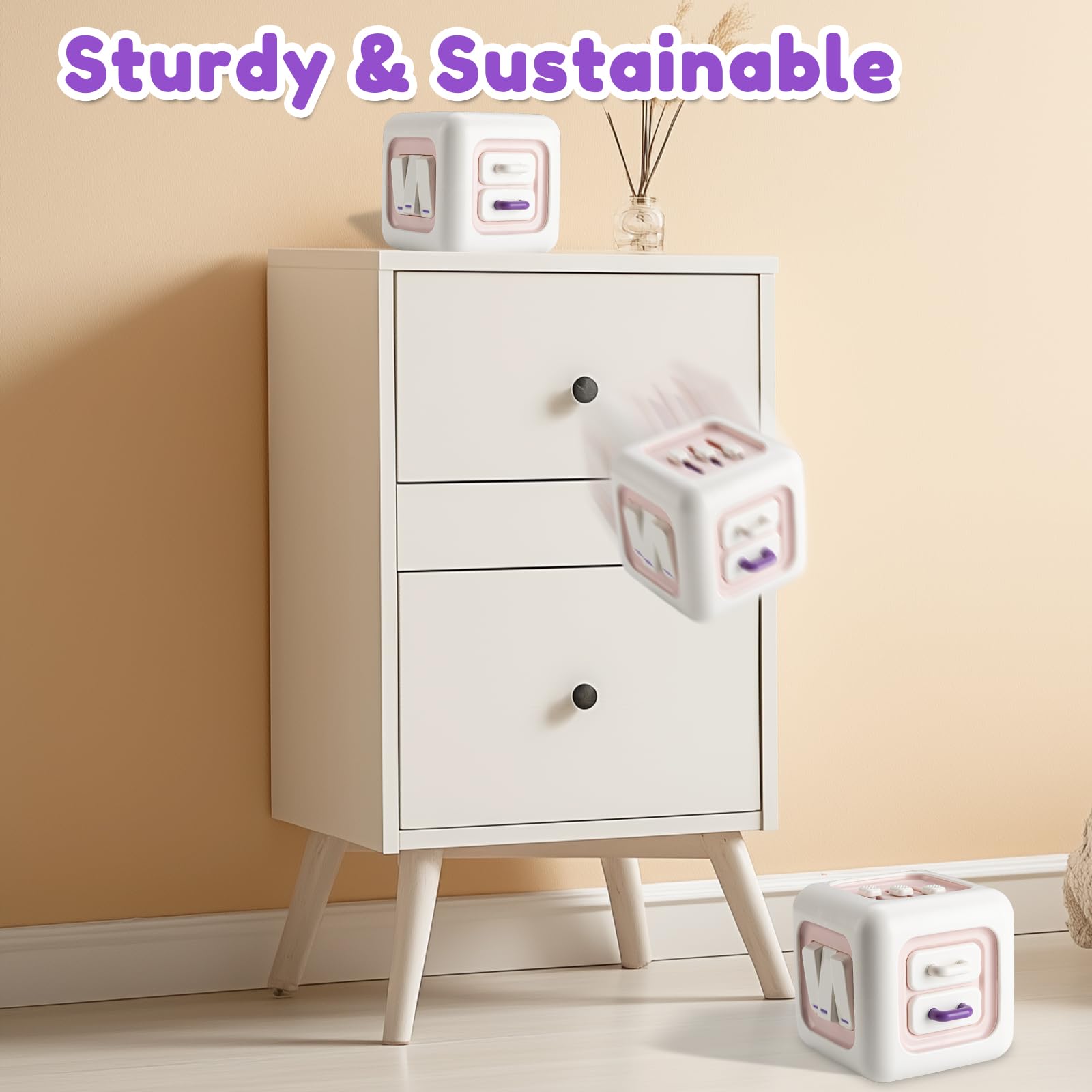SOCBTNSO Busy Cube tactile blocks boost grip and reach.