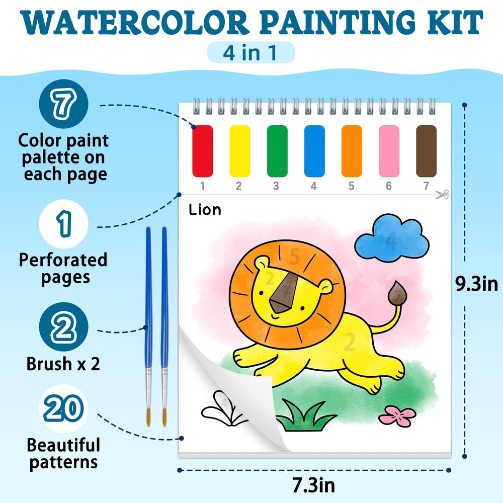 SOCOLER Paint with Water animal pages 04, engaging animal illustrations spark imagination