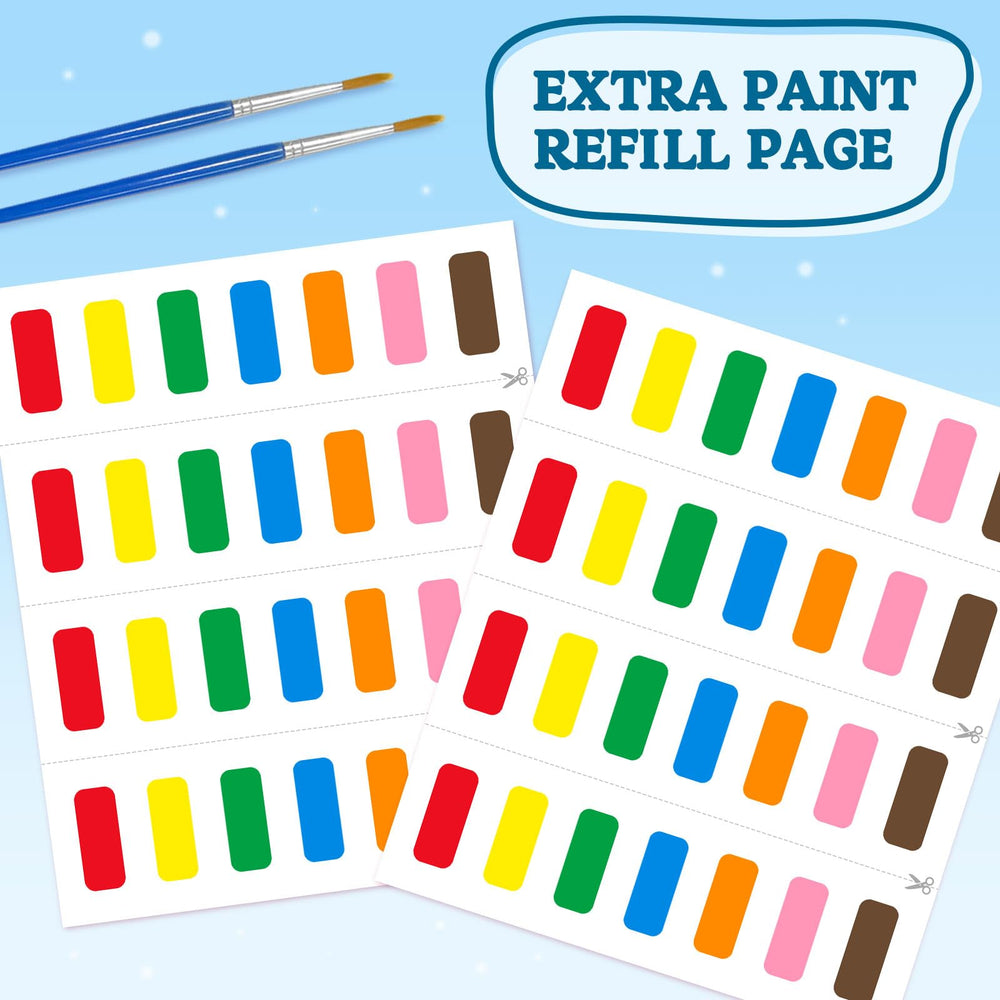 SOCOLER Paint with Water animal pages 06, kid-friendly brushes for small hands