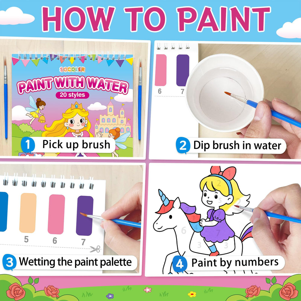 SOCOLER two brushes in pack for mess-free coloring sessions