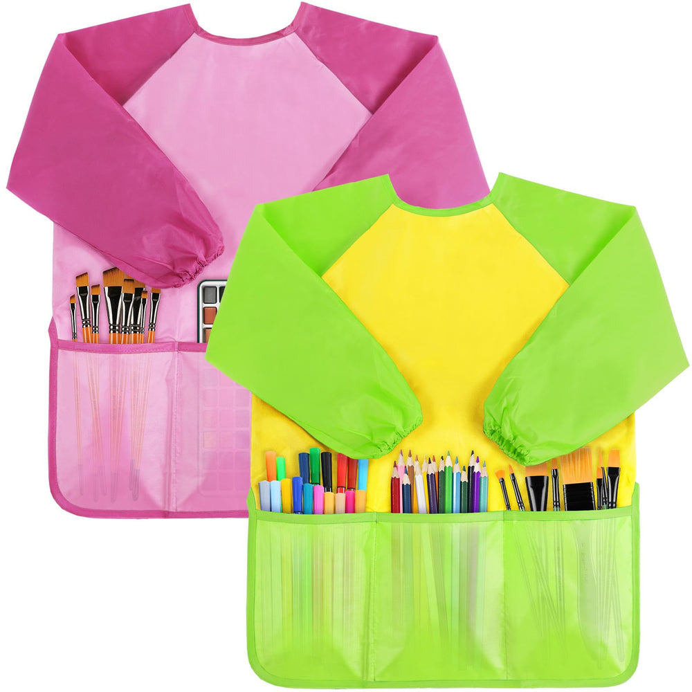 SOCOLER two-pack painting apron with long sleeves protects clothing during crafts