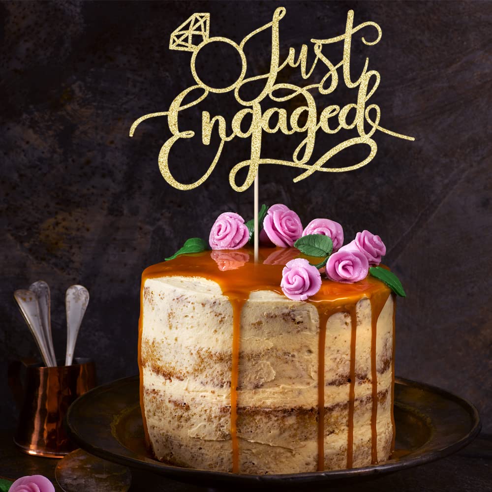 Sodasos Engaged Ring Sign in gold highlights the moment with sparkle