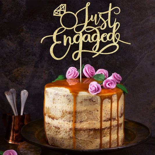 Sodasos Engaged Ring Sign in gold highlights the moment with sparkle