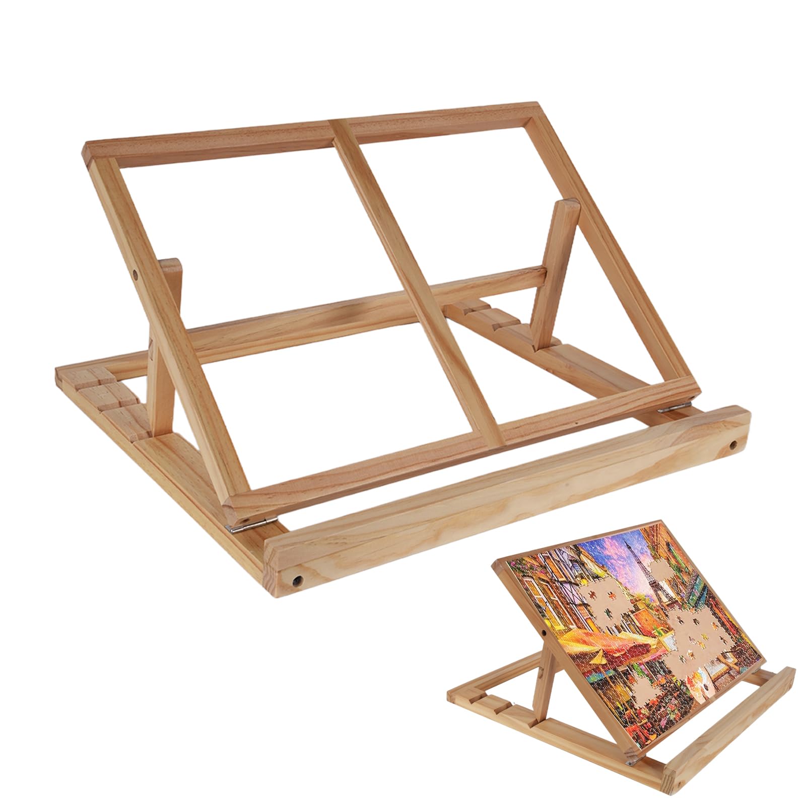 SoeKoa Puzzle Board Stand assembled for a stable, comfortable puzzling session