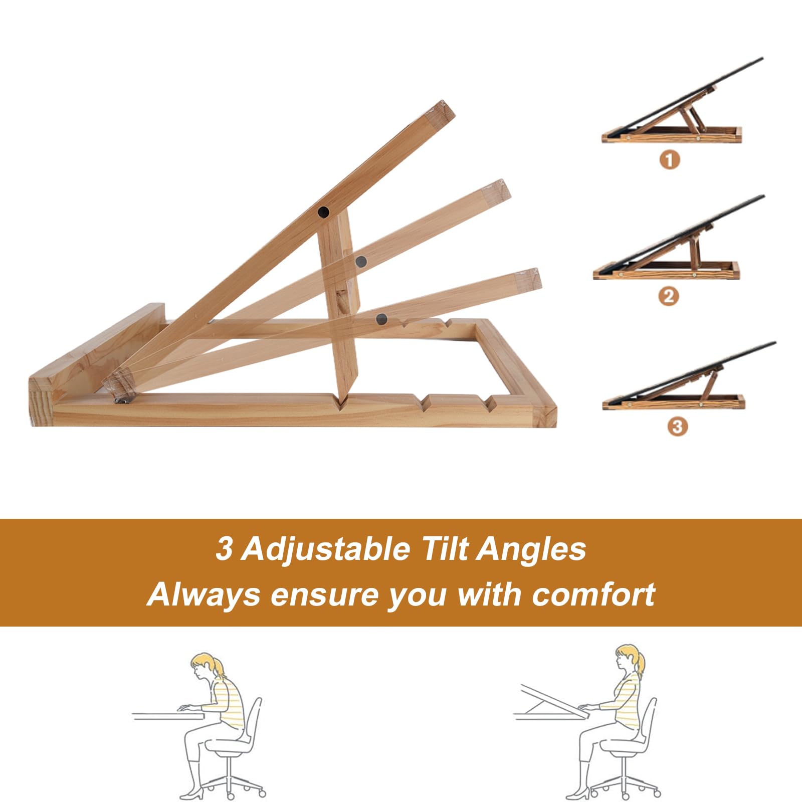 SoeKoa Puzzle Board Stand side view showing sturdy wooden construction