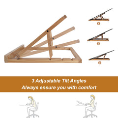 SoeKoa Puzzle Board Stand side view showing sturdy wooden construction