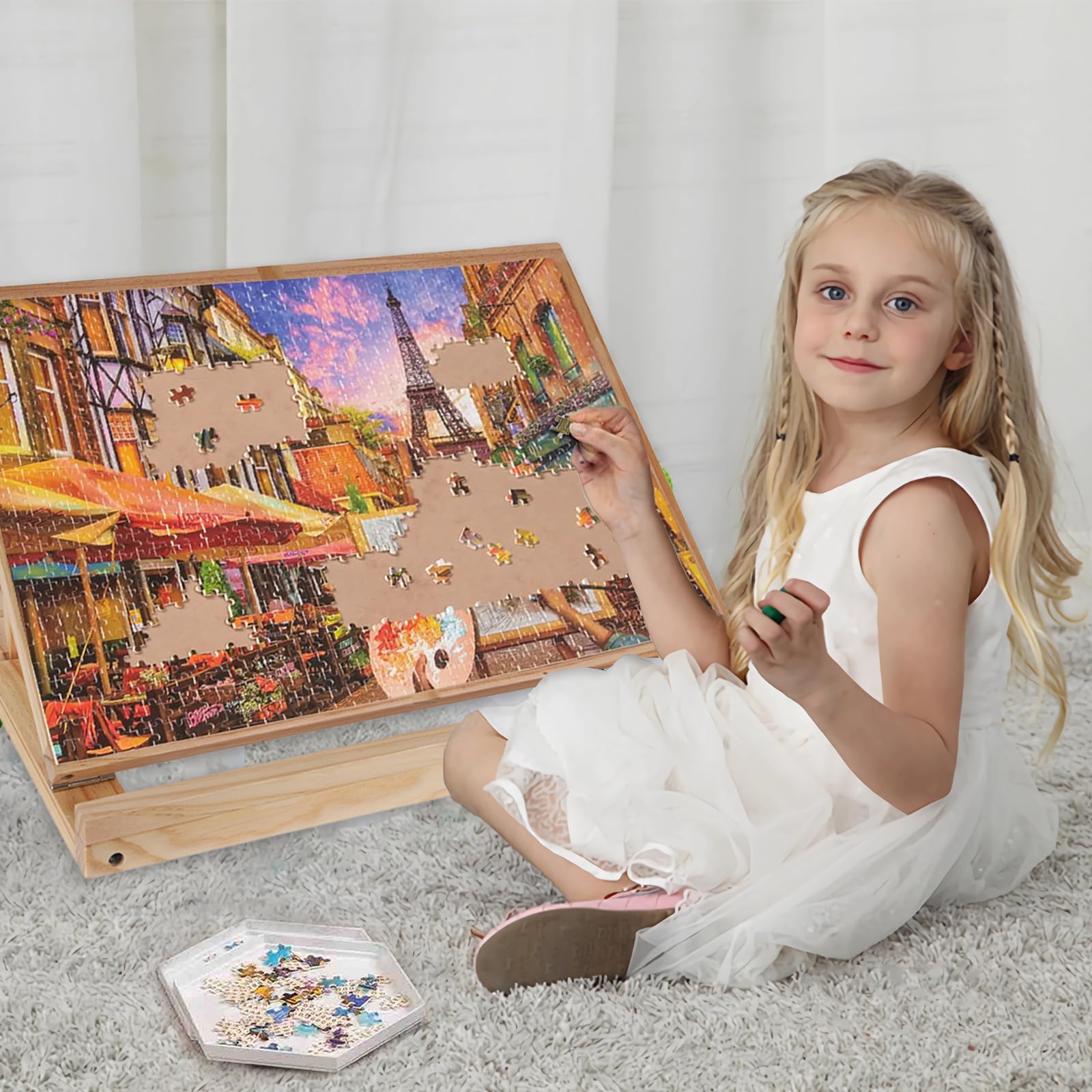 SoeKoa Puzzle Board Stand with three adjustable tilt angles for ergonomic viewing