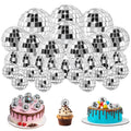 Soelomu disco balls 0.8-inch for cupcakes, adding dazzling rainbow reflections.