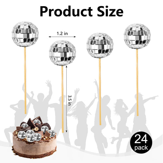 Soelomu mini disco ball cake picks add retro charm and sturdy support