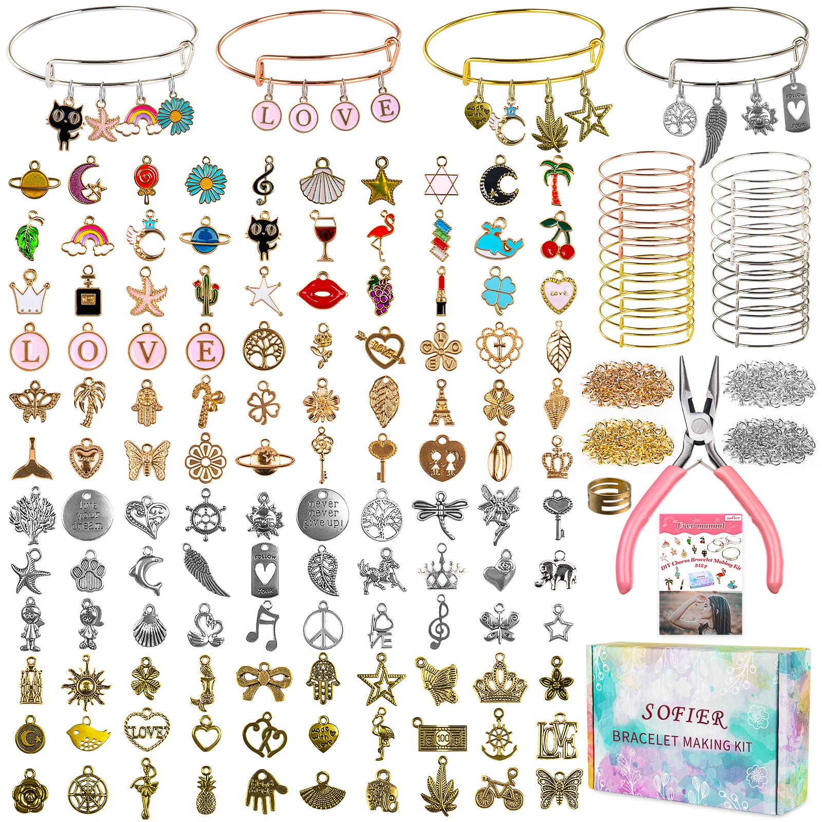 Sofier 542pcs bracelet kit box showing a complete DIY jewelry set for easy creativity