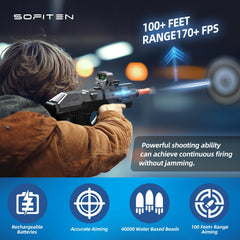 SOFITEN Automic Gel Ball Blaster 1000-round magazine enables extended battles.