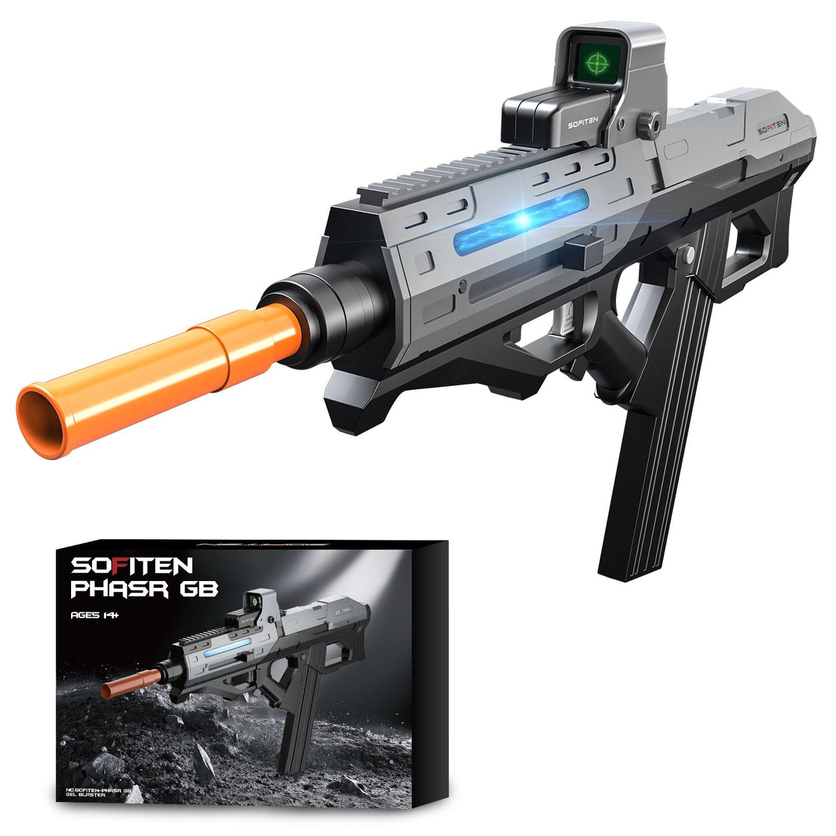 SOFITEN Automic Gel Ball Blaster front view for action-packed play.